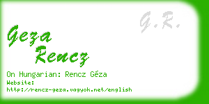 geza rencz business card