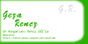 geza rencz business card
